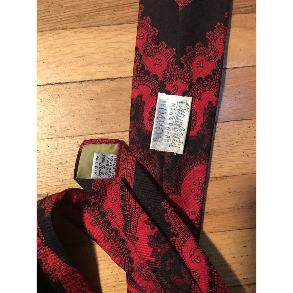 Lot Of 3  Crawford's By Damon Italian Silk Neckties Imported Foulard Fabric